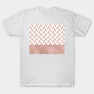 Pink floral - Rose gold T-Shirt